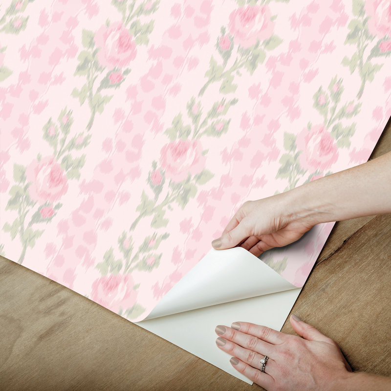 NuWallpaper Rose Stripe Self-Adhesive Double Roll | Birch Lane
